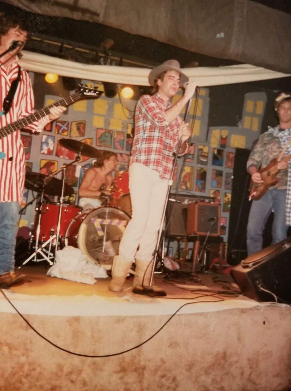 Patio Boys at The Corner 1987. L-R: Chris Hite, Rusty Floyd, John Murray and Scott Carlisle.