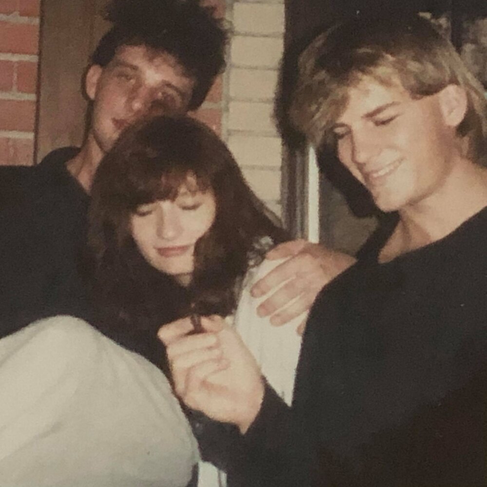 Circa 1988, Andrea hanging out on our balcony on Matoaka St