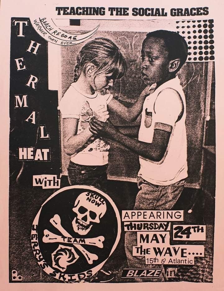 Flyer for Thermal Heat, beach gig @ the Wave early to mid 80's.