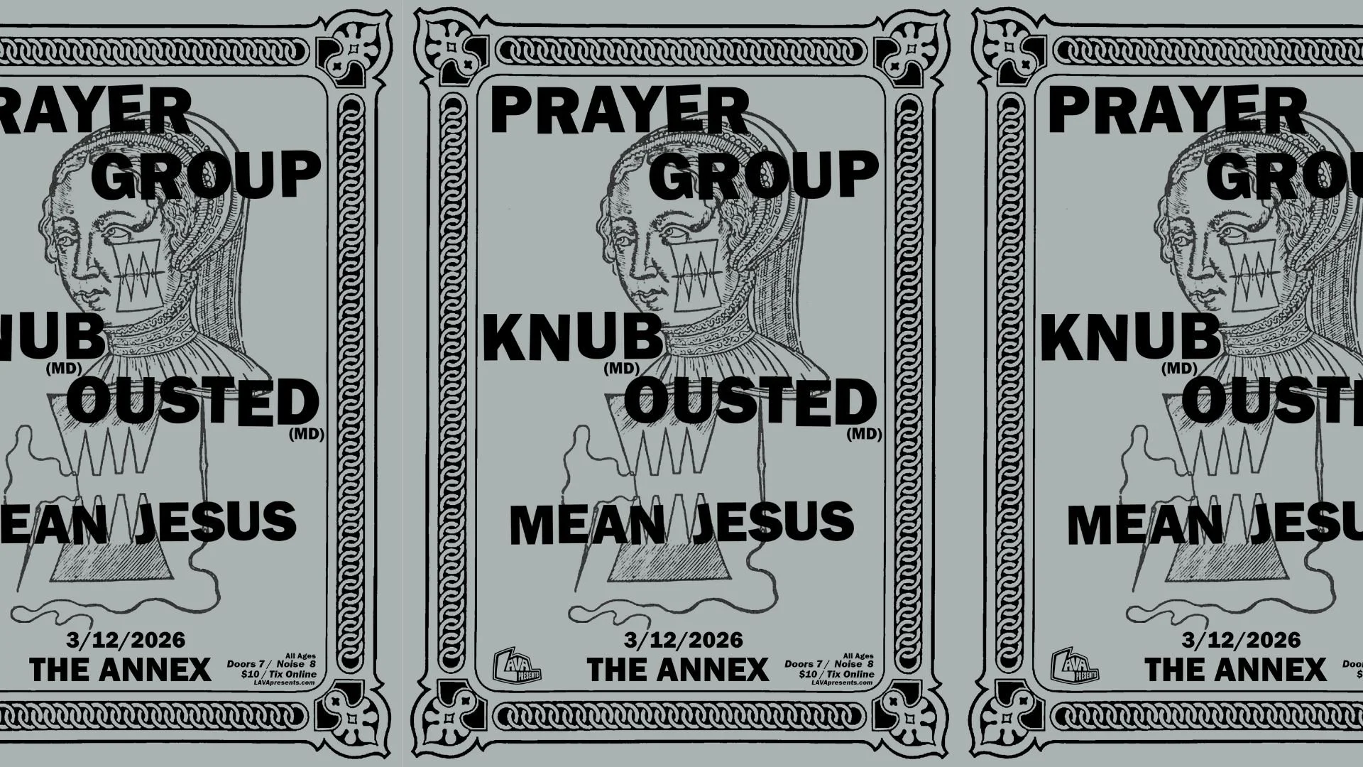 Prayer Group, Knub, Ousted, and Mean Jesus