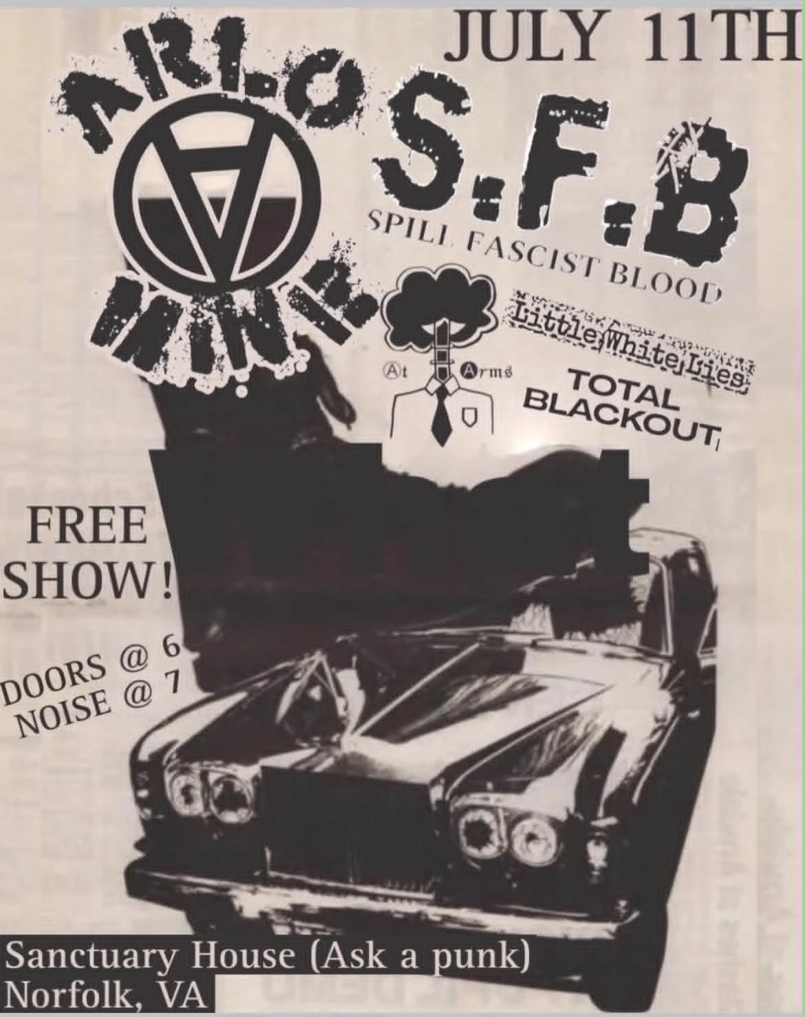 Arlo Mine, S.F.B., Little White Lies, At Arms, and Total Blackout