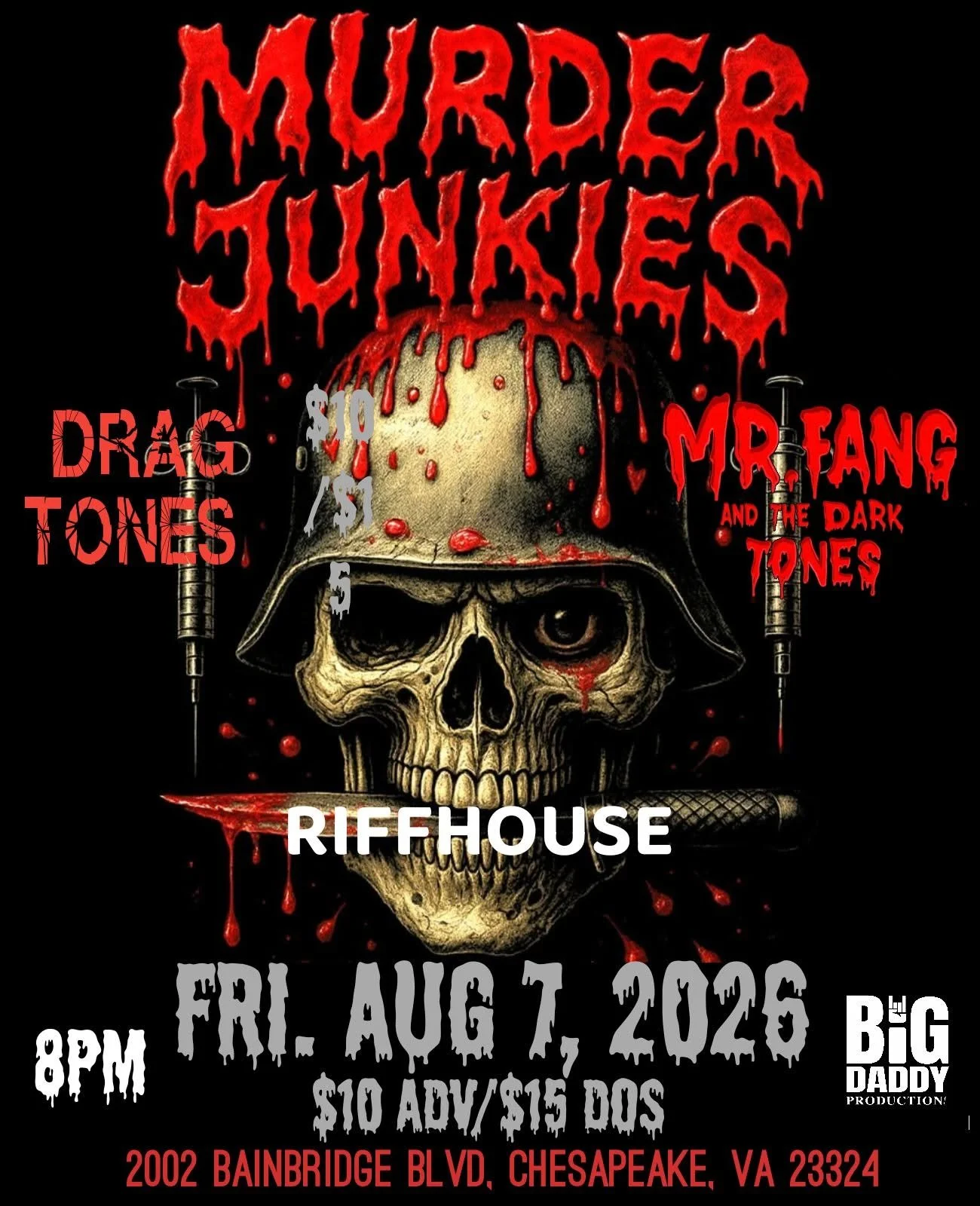 GG Allin's..MURDER JUNKIES! With Special Guests The Dragtones and Mr. Fang and the Dark Tones