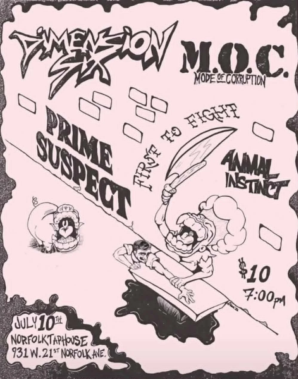 Dimension Six, M.O.C., Prime Suspect, First To Fight, and Animal Instinct