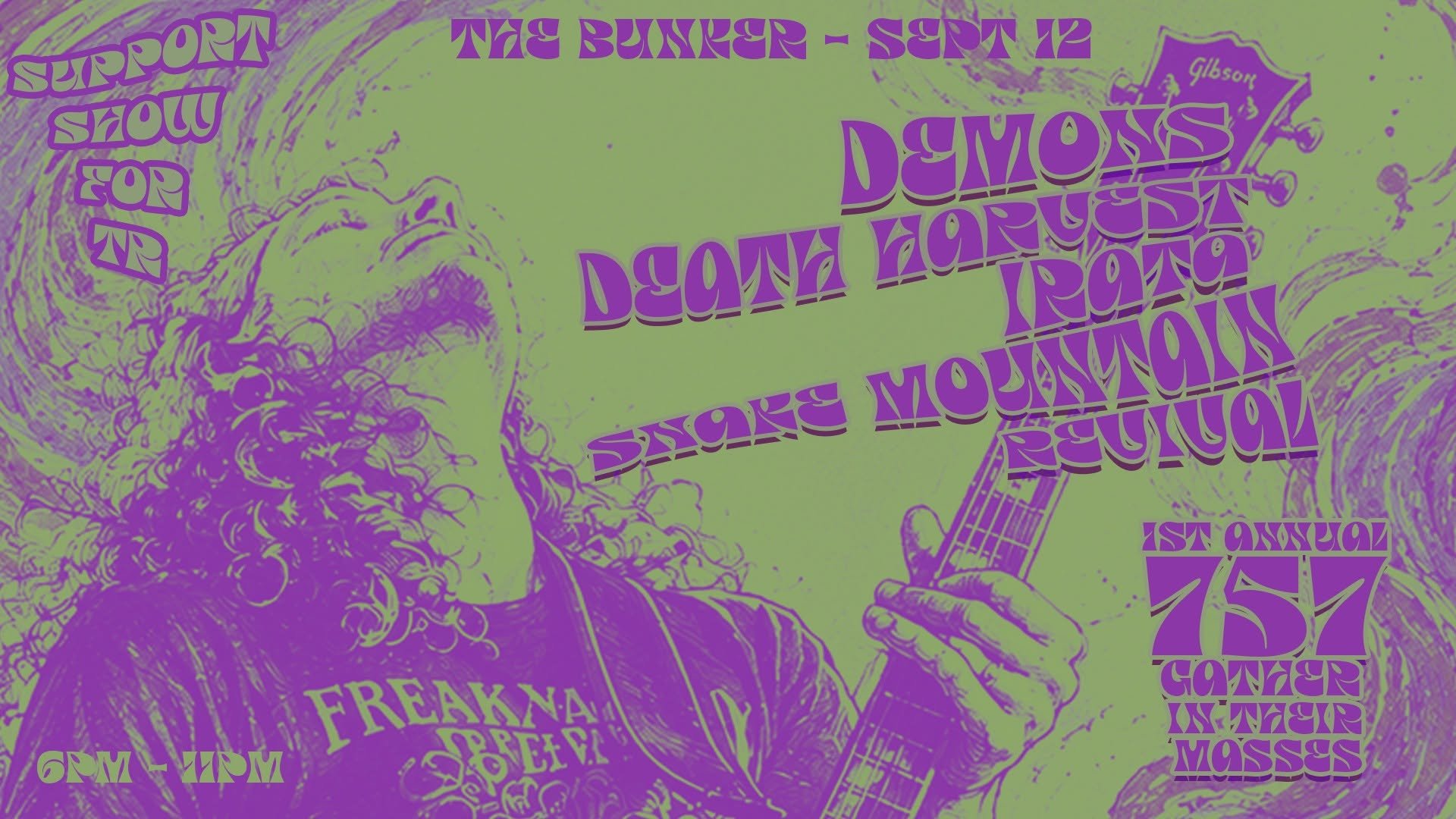 Local Support Show for T.R. With Demons, Death Harvest, Irata, and Snake Mountain Revival