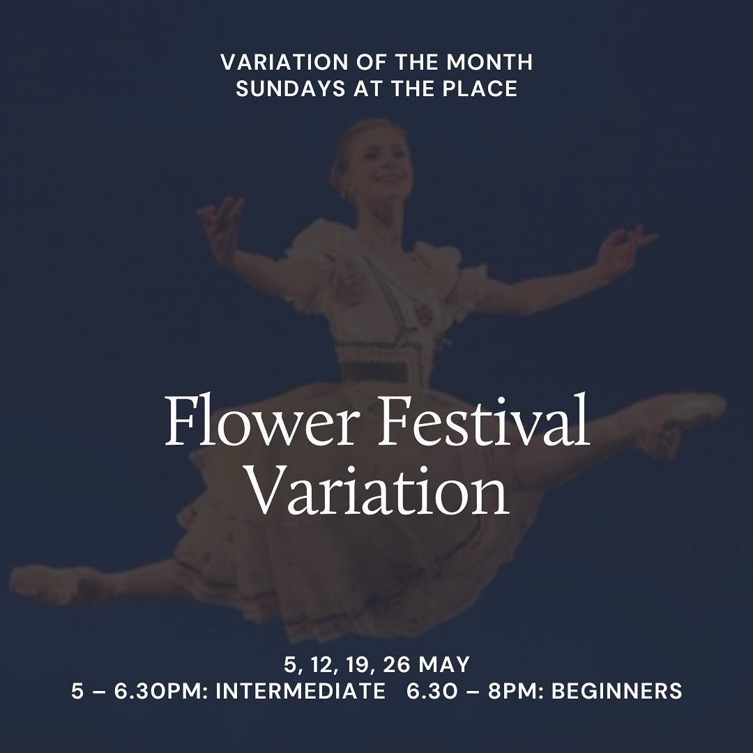 ✨Variation of the Month - May ⭐️

Our new variation starts Sunday 5 May! Join us to learn this routine over the course of four weeks, with an optional mini solo or group performance in class in Week 4. (Intermediate and Beginner class options availab