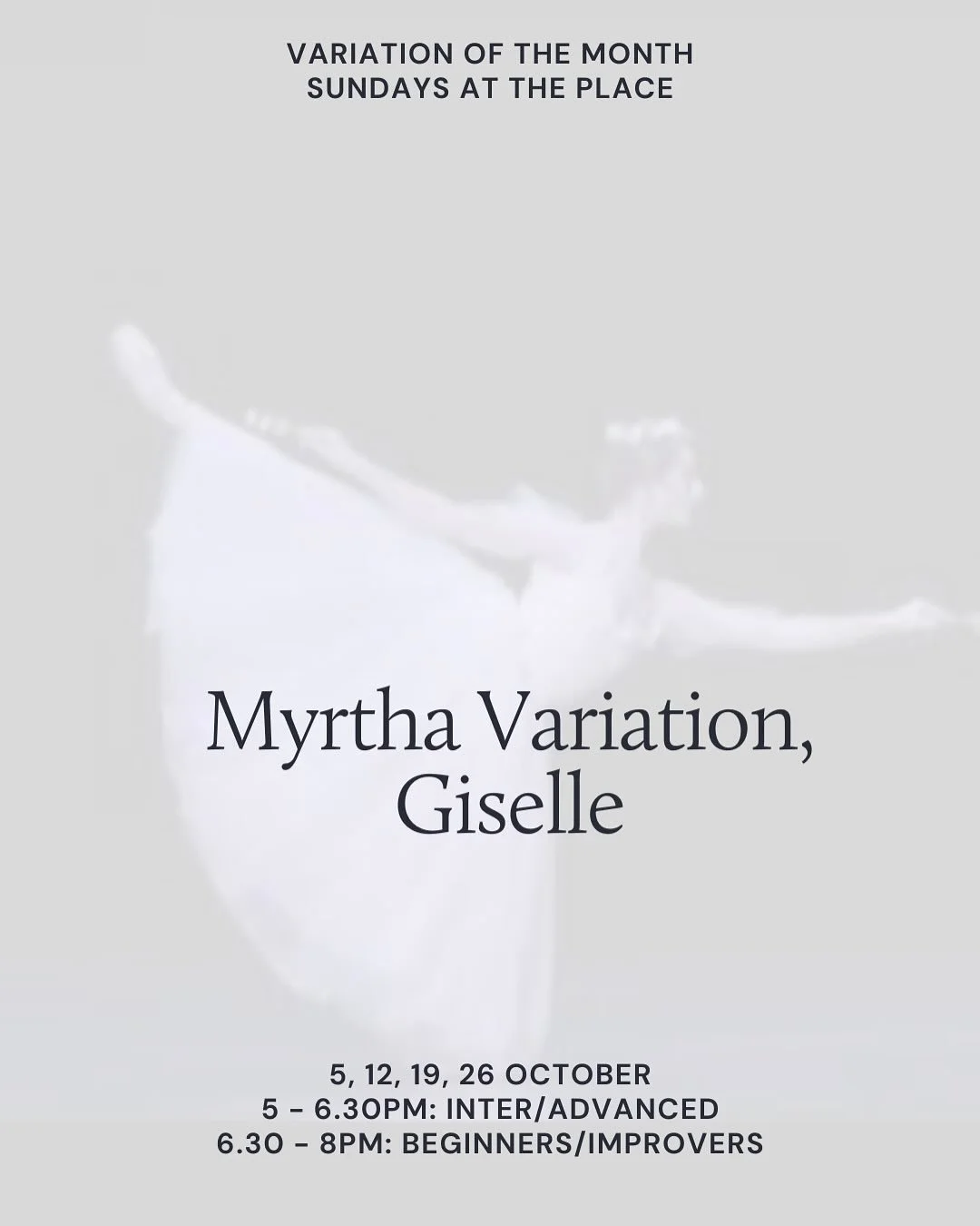 ⭐️ Announcing our October Variation of the Month - Myrtha Variation, Giselle Act II⭐️

Giselle is one of the most beloved and enduring works of the Romantic ballet era. It tells the story of love, betrayal, and forgiveness, moving from the warmth of 