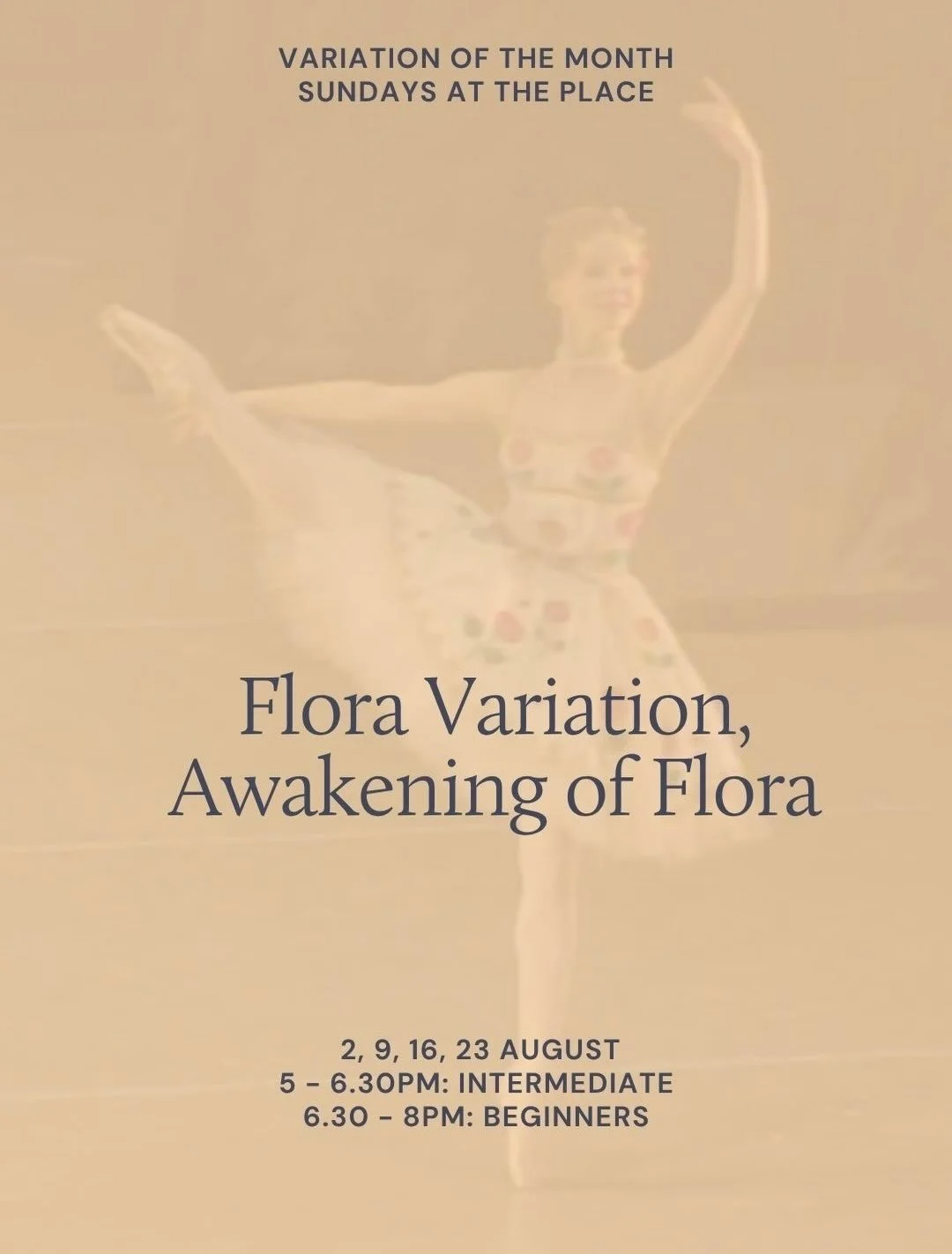 ⭐️ Announcing our August Variation of the Month ⭐️

We&rsquo;ll be learning Flora&rsquo;s Variation from The Awakening of Flora, a bright, delicate solo filled with discovery, youthful playfulness and blossoming confidence 🌸

📍 Sundays at The Place