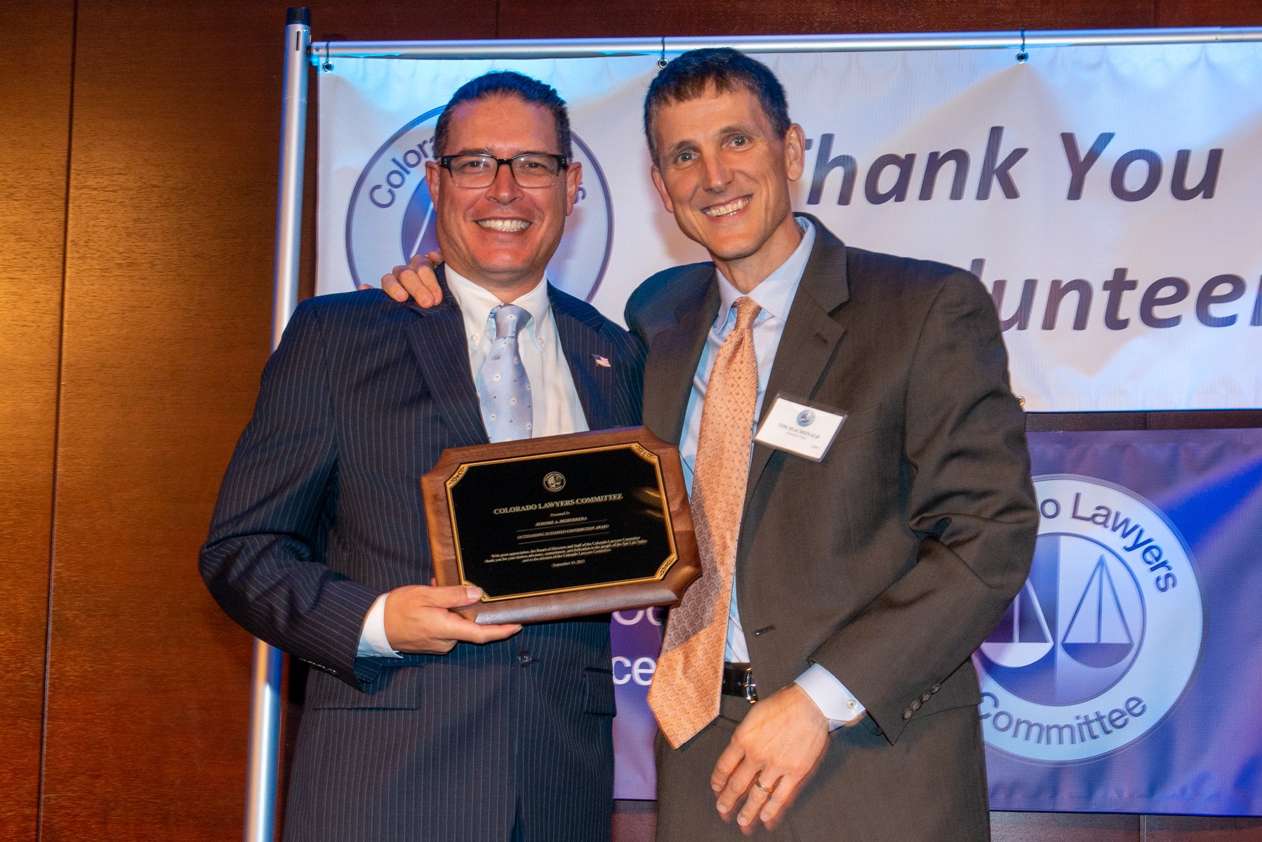 DSC_6226 Jerome DeHerrera and Tim Macdonald with award 3033 (courtesy of Hartmannphoto. LLC).jpg