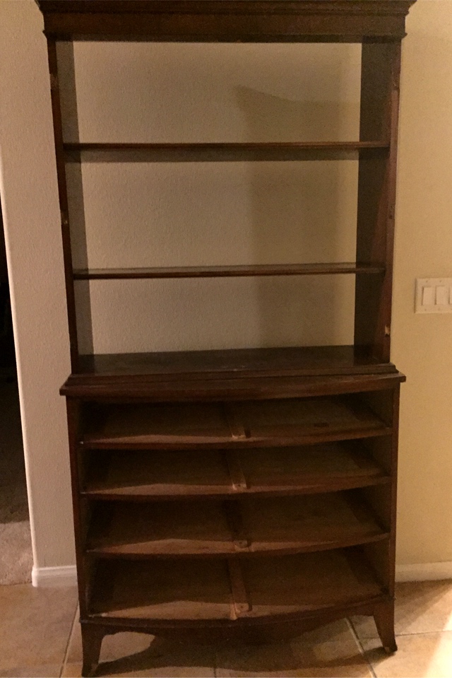 Antique Hutch Makeover with Fabric