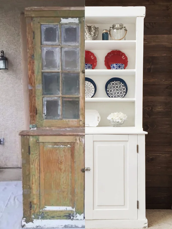 antique hutch makeover, chalk paint makeover, stripping furniture, hutch makeover, chalk paint, BB Frosch, affordable do it yourself home projects, budget friendly DIY projects, chalk paint home projects, before and after furniture makeover, easy do it yourself projects