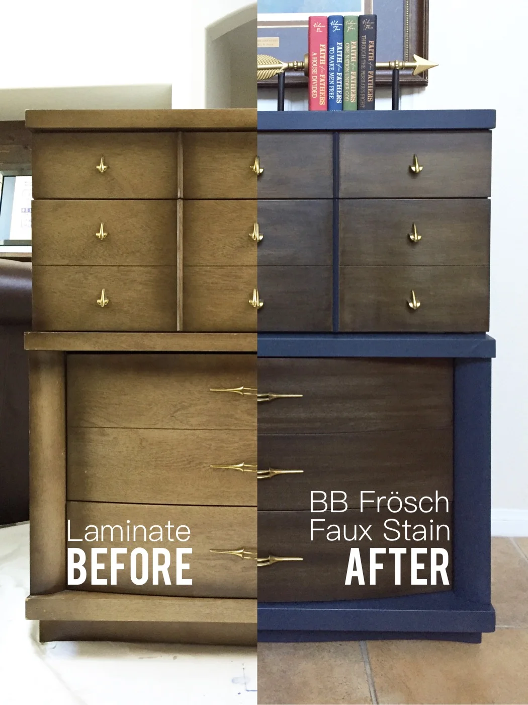 Midcentury Dresser Makeover Painting Laminate Bb Frosch