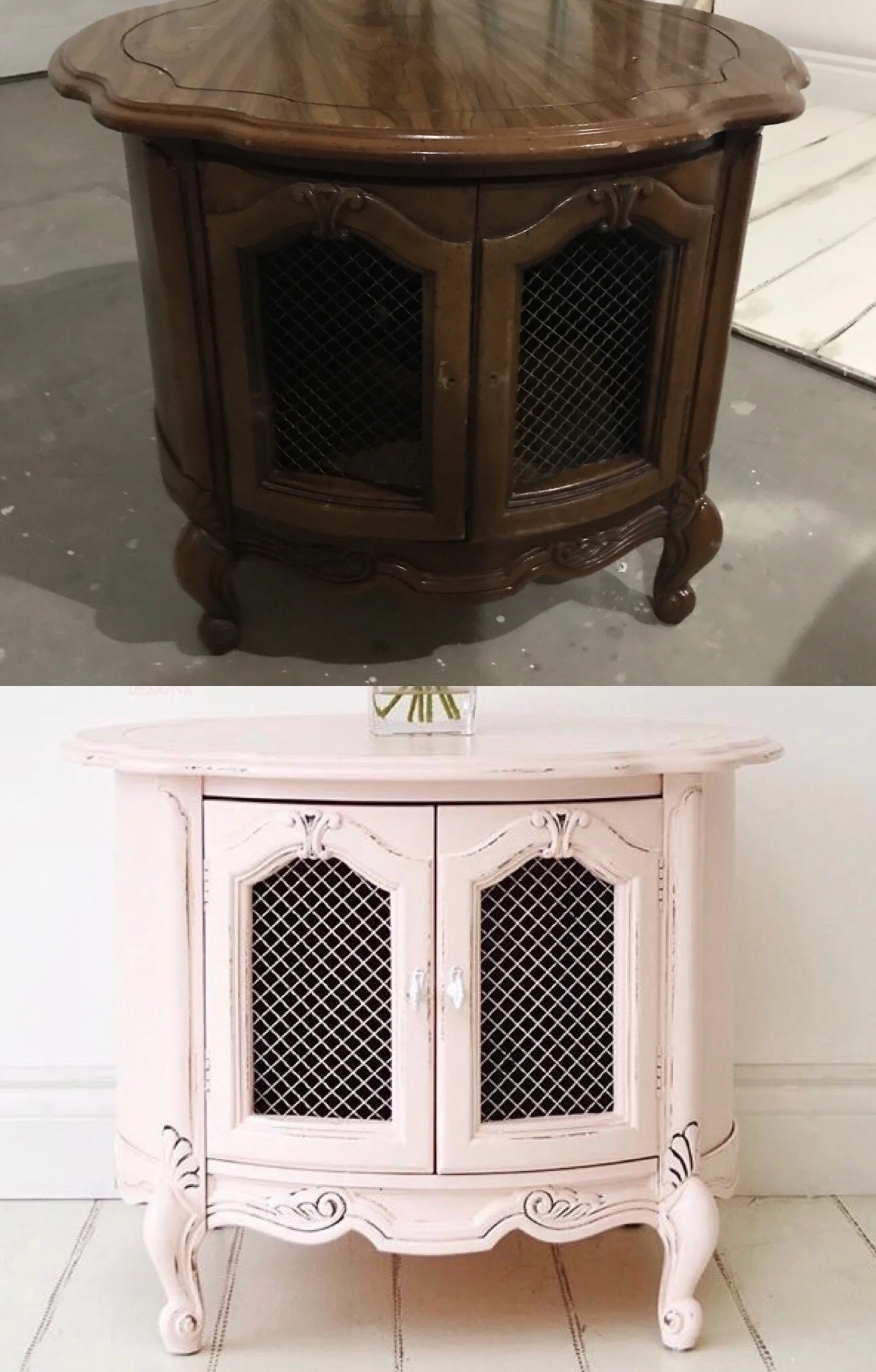 Round Pink End Table
