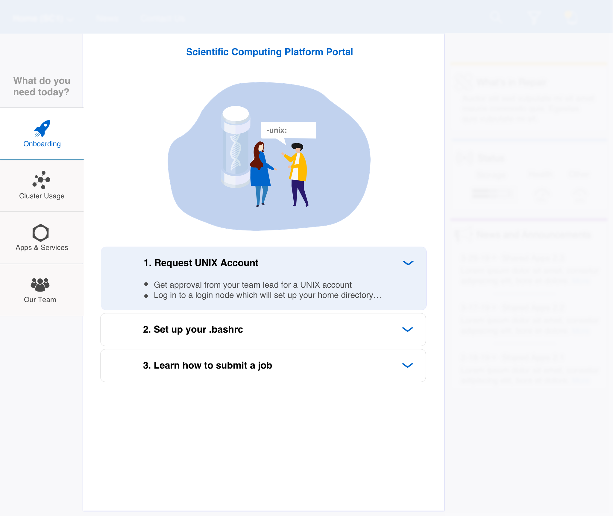 Design Challenge 1. Final Onboarding page (partial)