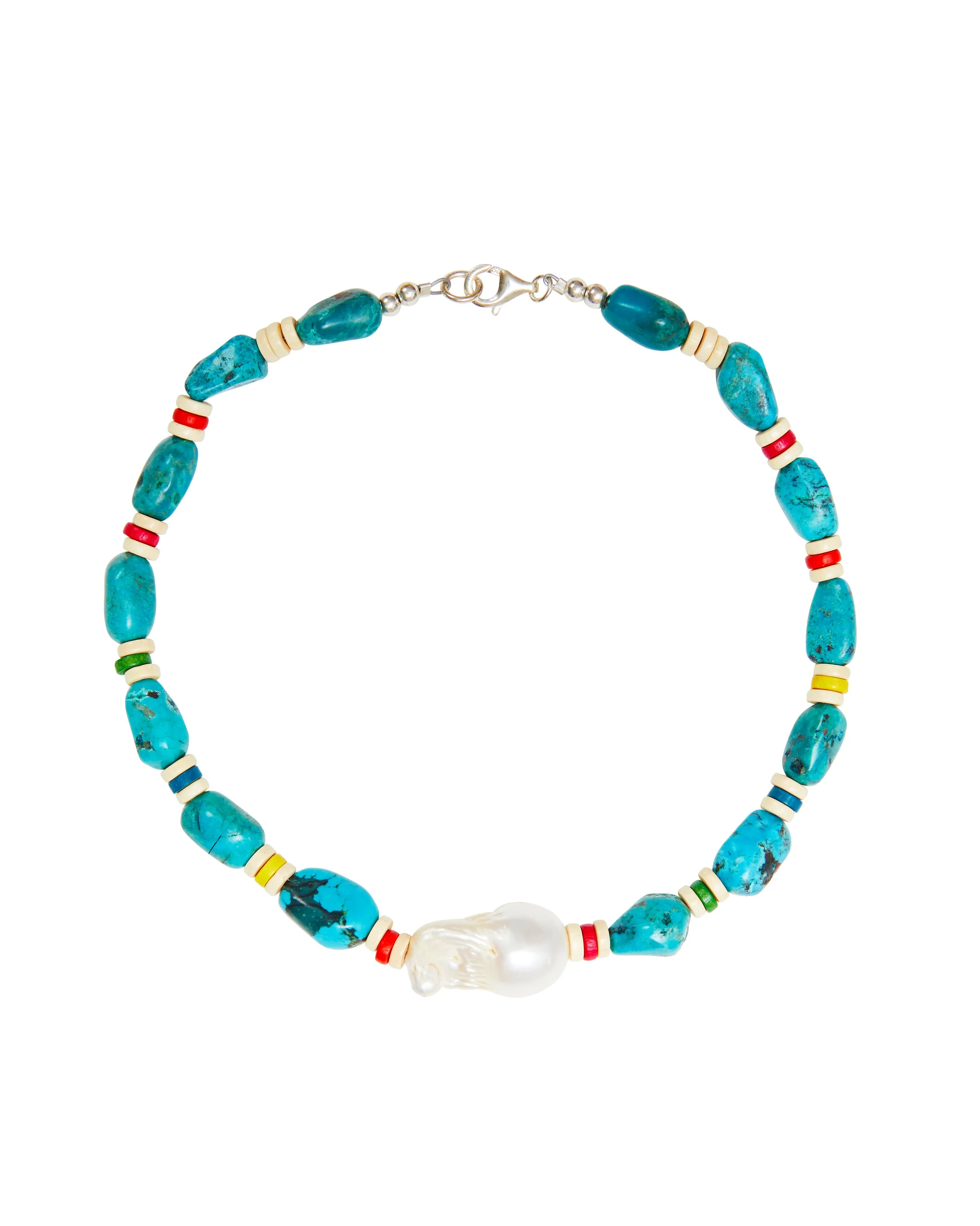 Rainbow Turquoise Collar Necklace