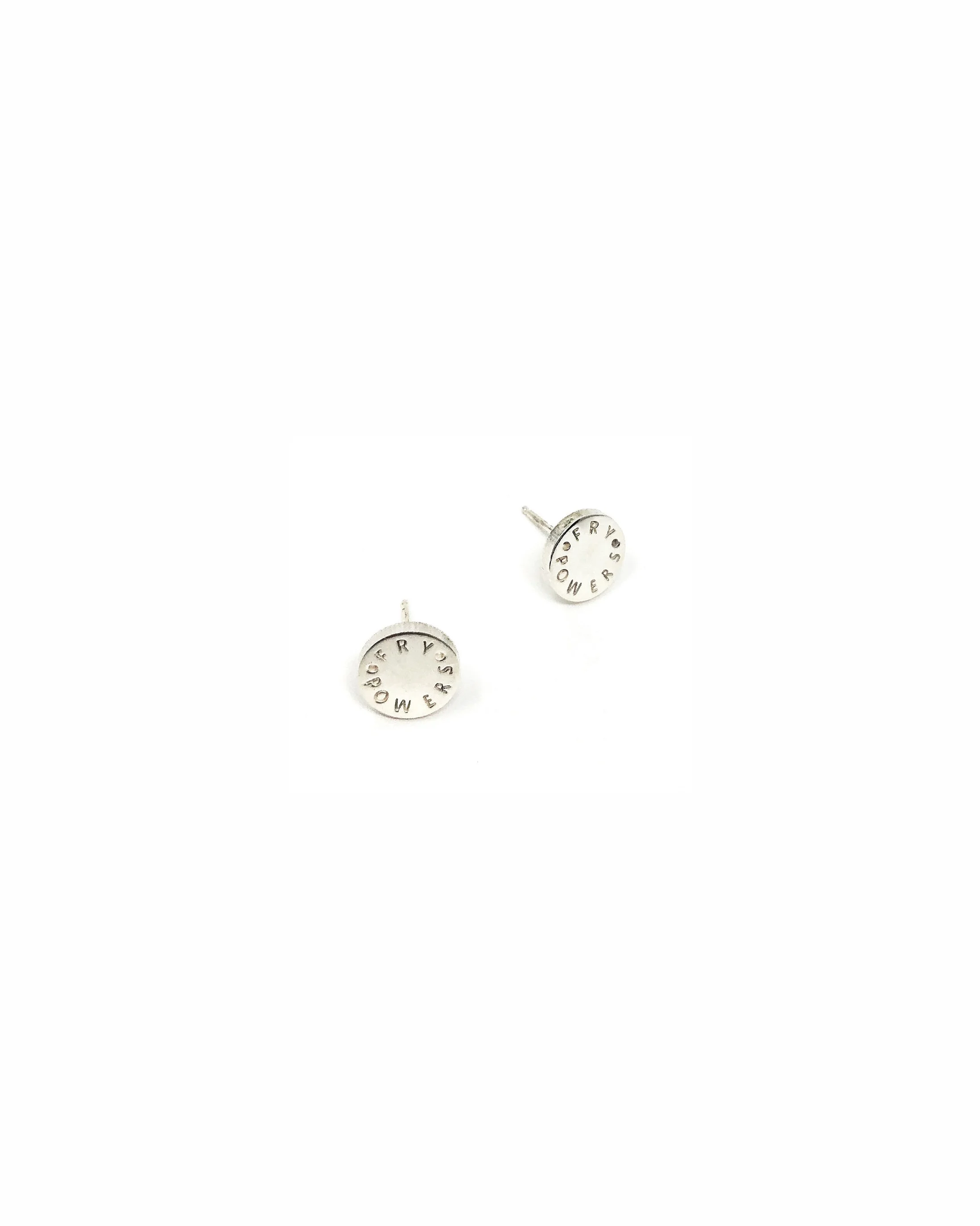 FRY POWERS™ Silver Stud Earrings