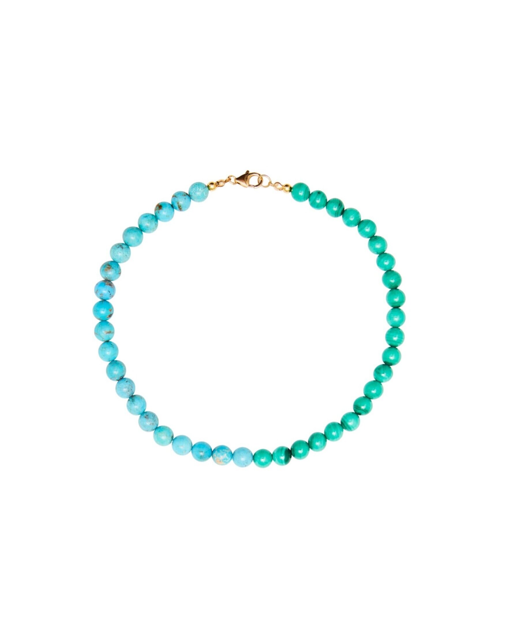 Turquoise + Malachite Collar Necklace