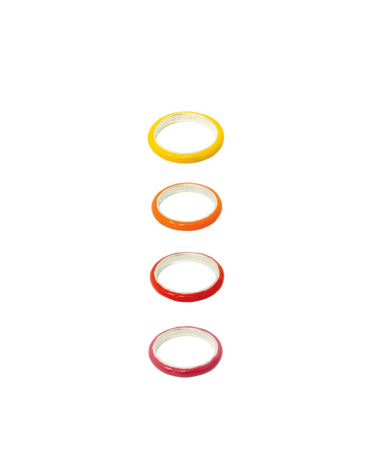 The Wavy Set of Four Enamel Stacking Rings — FRY POWERS