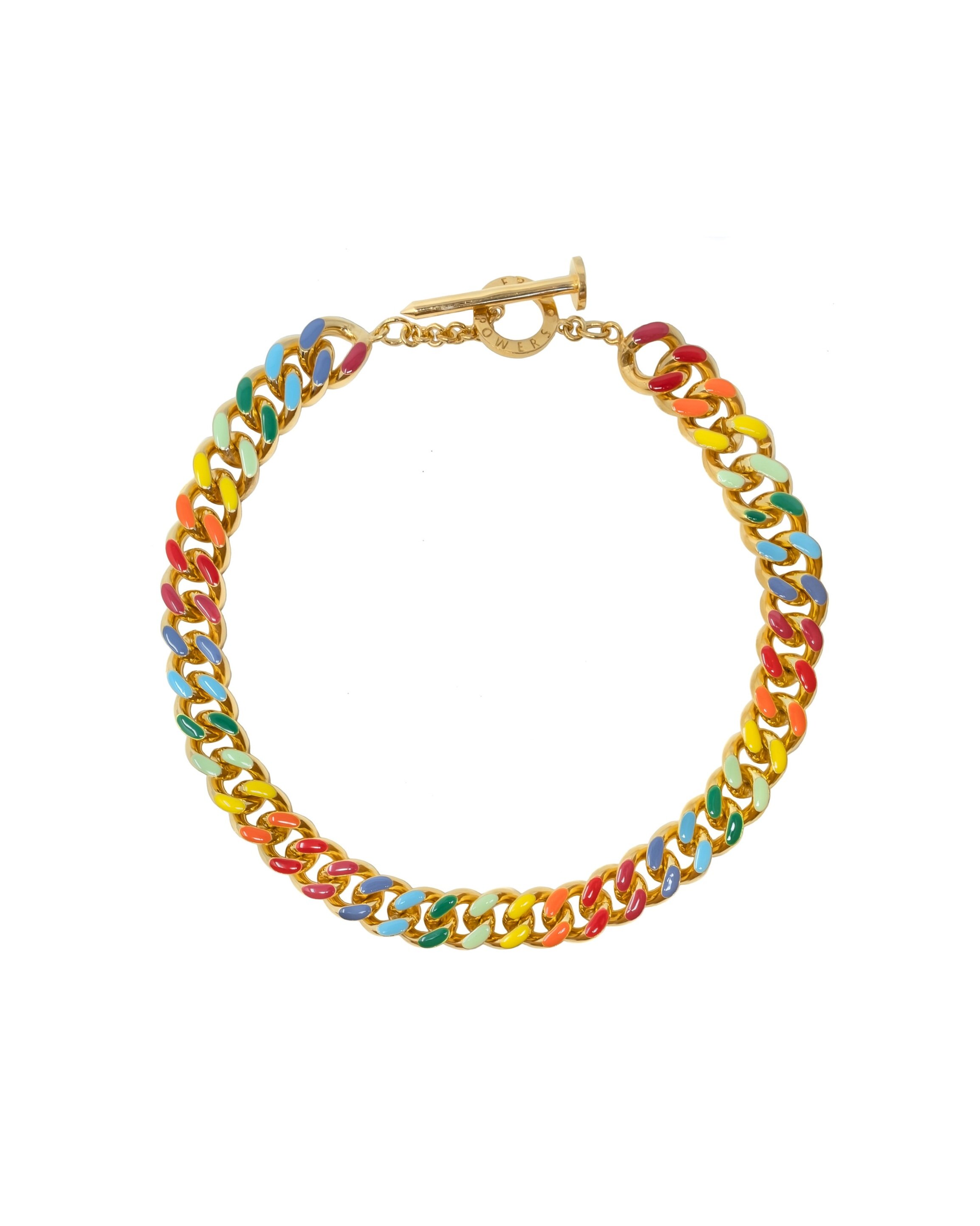 Rainbow Chunky Chain Collar Necklace — FRY POWERS