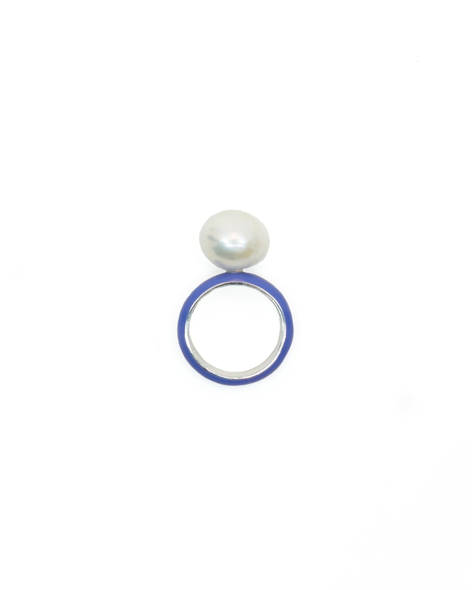 Enamel Baroque Pearl Ring in 92.5 Sterling Silver — FRY POWERS