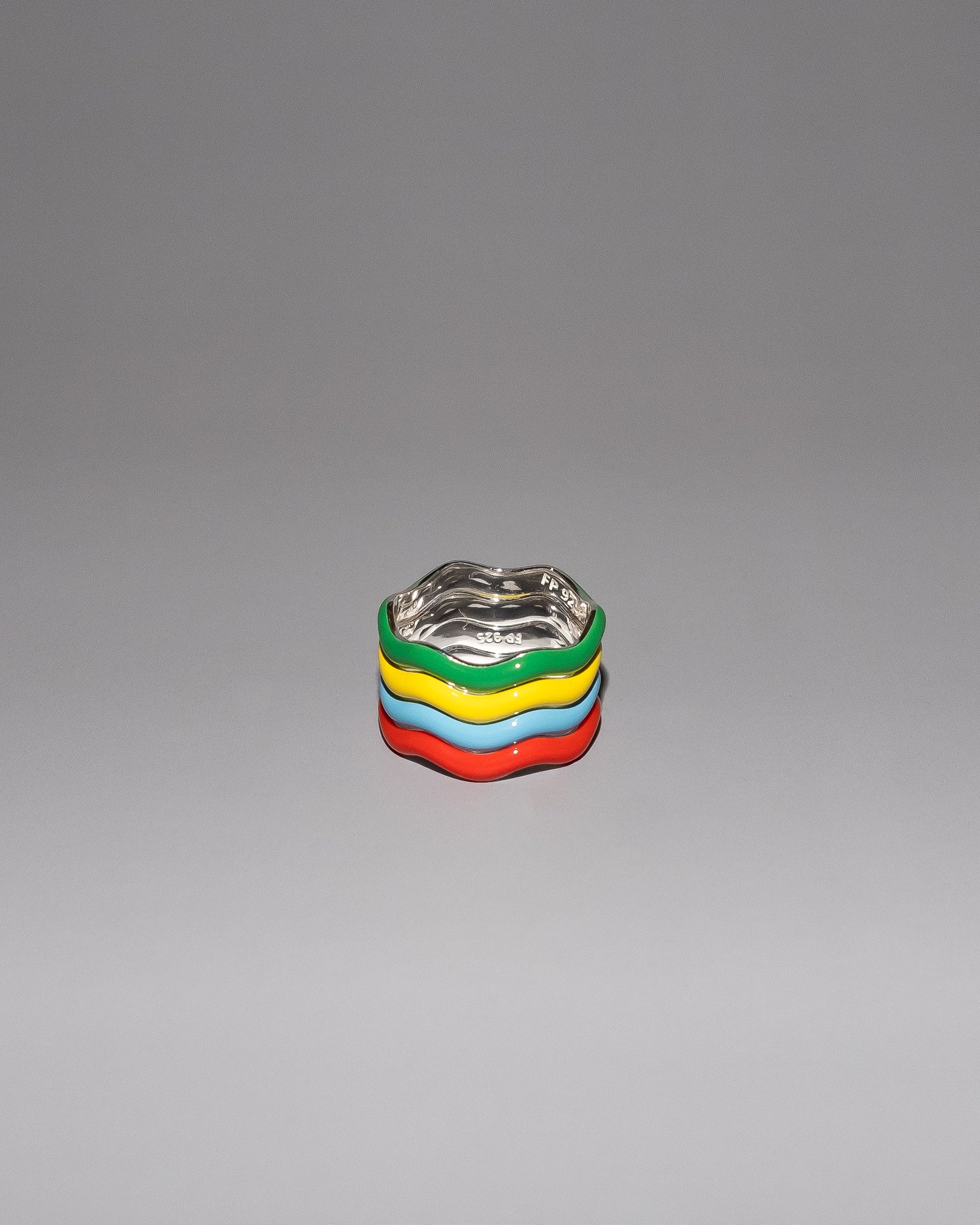 The Wavy Set of Four Enamel Stacking Rings — FRY POWERS