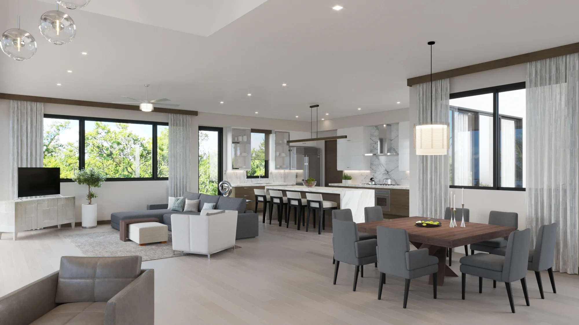 MAIN LEVEL: Dining - Family Room - Kitchen