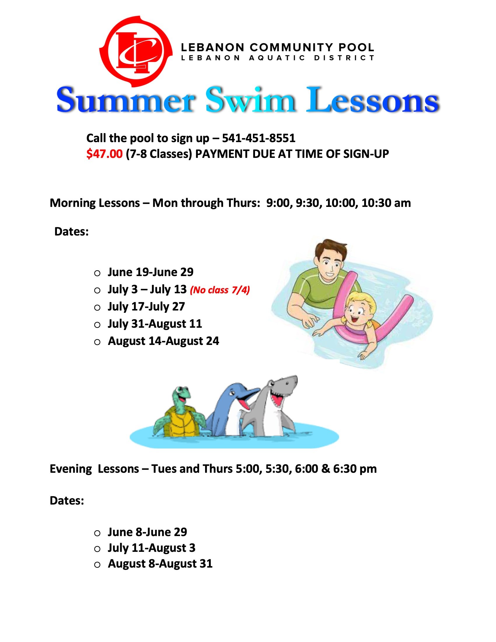 Swim Lessons — Lebanon Community Pool