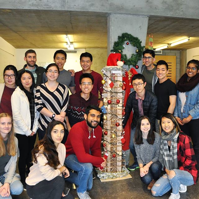 Our team and tower are ready for the holidays! .
.
.
#sdc #EERI #UBC #UBCengineering #UBCcivil #UBCeng #seismic #earthquake #civil #buildings #seismicengineering #civilengineering #structuralengineering #nerd #design #competition #awards #christmas #