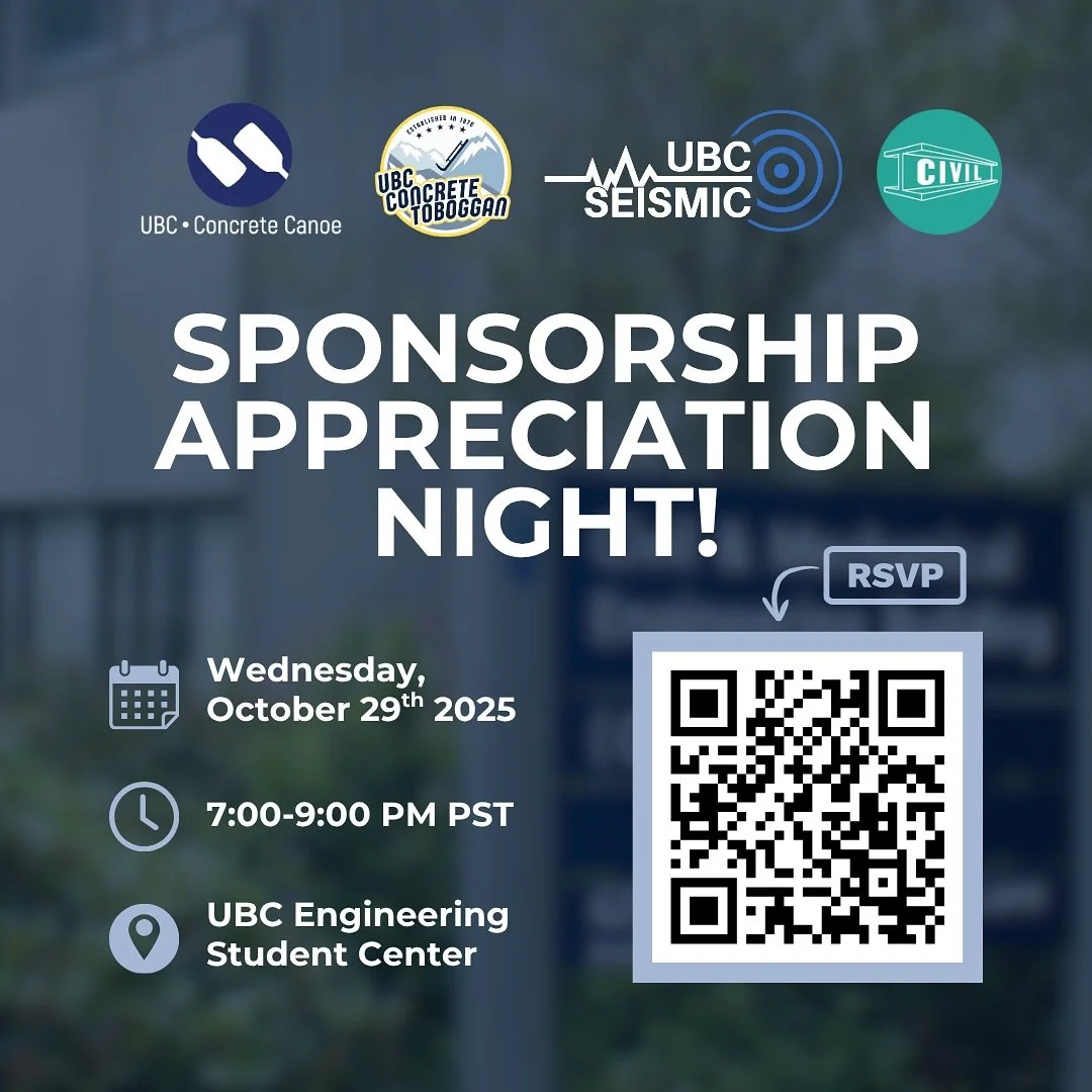 Introducing our sponsorship appreciation night!

This year, Seismic has partnered with @ubc.tbog , @yesitfloats , and @civilclub to coordinate an amazing night with our sponsors. It&rsquo;s the night that we get to show our gratitude to the phenomena