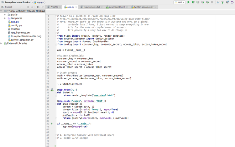 Quick look at the Pycharm environment and workflow