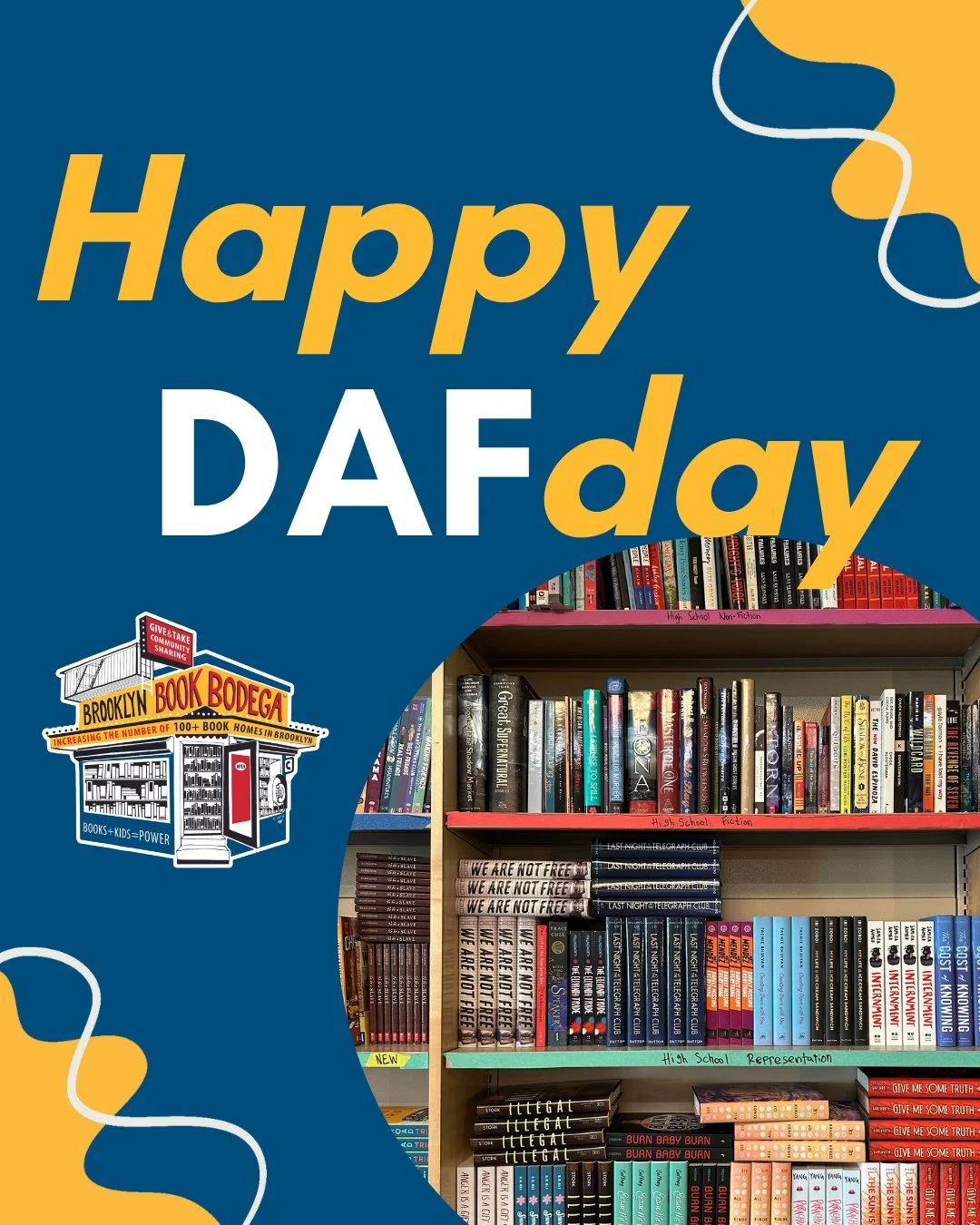 Happy DAF (Donor-Advised Fund) Day!⁠
⁠
This national day of giving celebrates the impact of donor-advised funds by encouraging donors to make grants from their DAFs to nonprofits. ⁠
⁠
When you make a DAF gift to Brooklyn Book Bodega today, you&rsquo;
