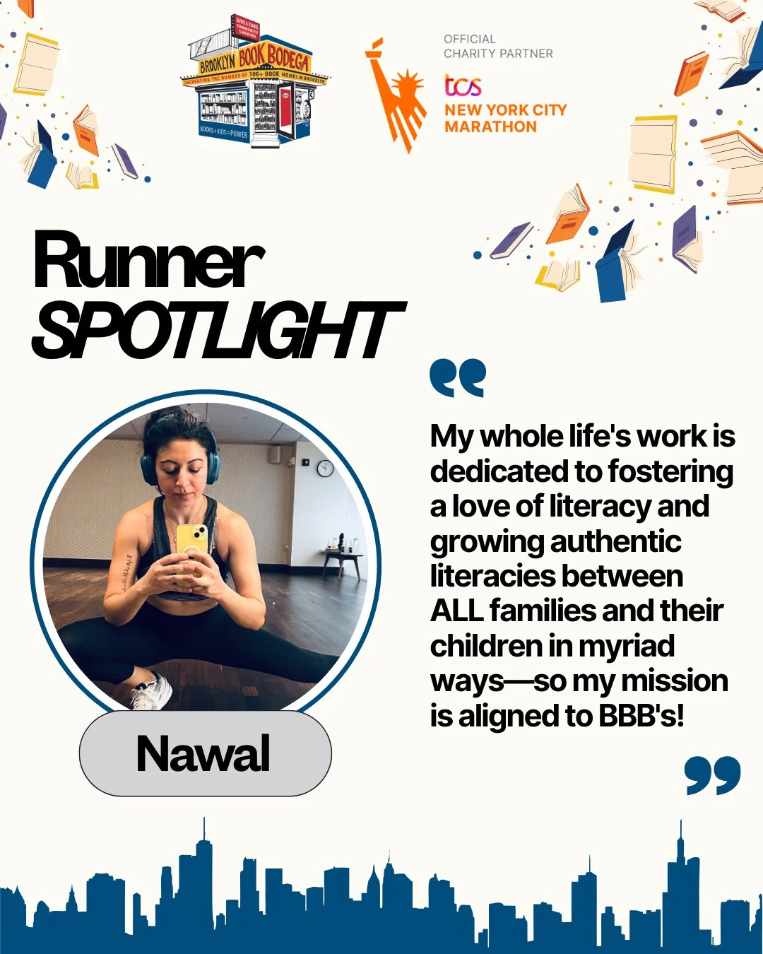 Meet Nawal (@nqarooni), one of our TCS New York City Marathon runners!⁠
⁠
Nawal said she&rsquo;s running the TCS New York City Marathon as, &ldquo;a personal goal&hellip; and more than anything, to support organizations with missions I deeply believe