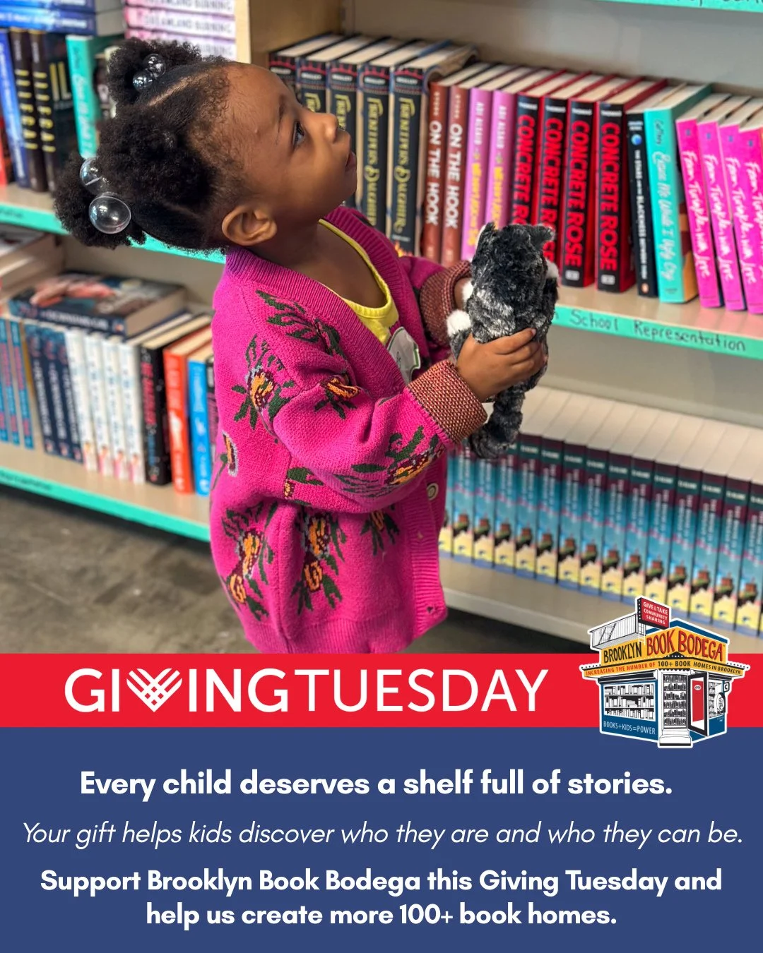 This Giving Tuesday, you have the power to change a child&rsquo;s story. ⁠
⁠
When you give to Brooklyn Book Bodega, your support goes directly into the hands and homes of NYC kids, helping us host book giveaways and literacy programs in neighborhoods