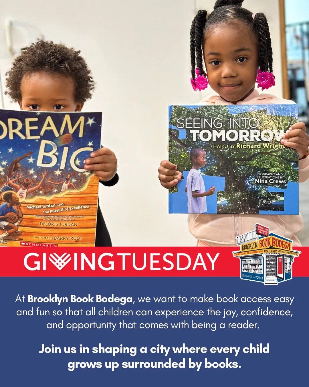 Giving Tuesday is officially underway at Brooklyn Book Bodega!⁠
⁠
Since 2018, Brooklyn Book Bodega has grown from a small idea to a citywide movement. We&rsquo;ve distributed more than 700,000 books, supported families in every borough, and have buil