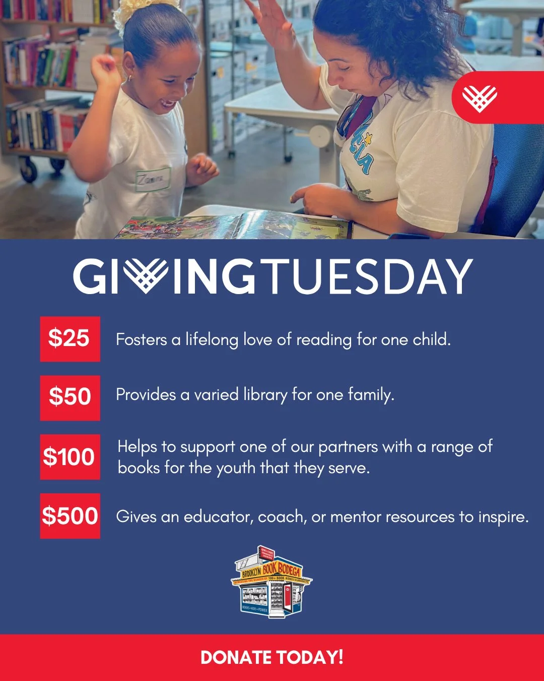 It&rsquo;s officially Giving Tuesday! ⁠
⁠
Today, we&rsquo;re thinking about every small moment that has led to this one. A child clutching their first book. A parent saying &ldquo;We&rsquo;ve never had this many books at home.&rdquo; A volunteer watc