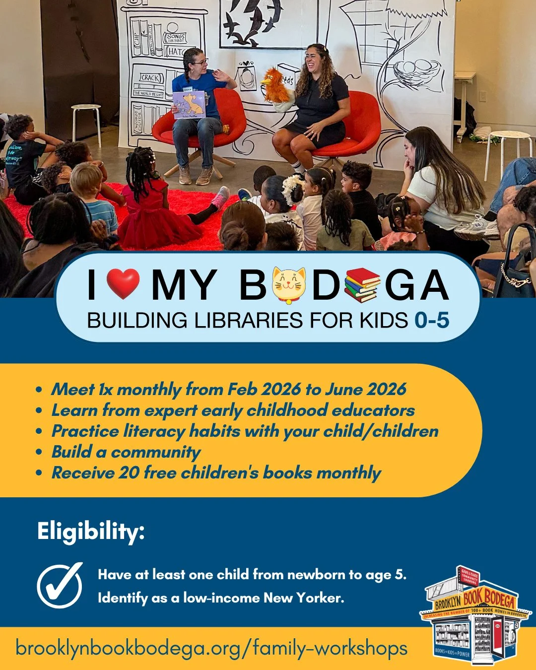 We&rsquo;re now enrolling for the fifth cohort of I ❤️ My B😽D📚GA&mdash;our free monthly literacy program for caregivers and children ages 0&ndash;5!⁠
⁠
This program runs from February 2026 to June 2026. Participants will meet monthly (1.5 hours on 