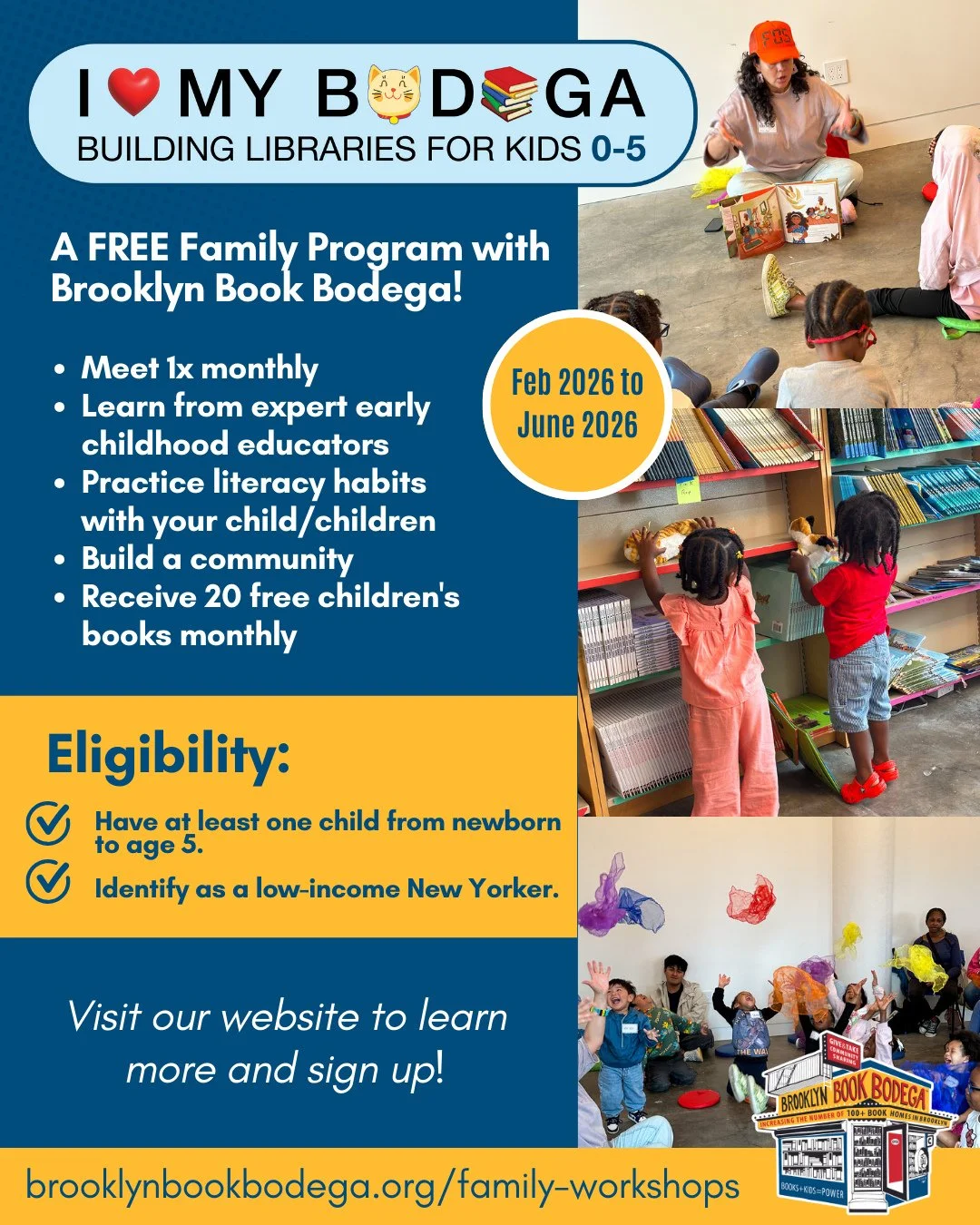 Do you want to practice literacy habits with your child aged 0-5?⁠
⁠
You're in luck! We&rsquo;re now enrolling for the fifth cohort of I ❤️ My B😽D📚GA!⁠
⁠
This free monthly program is designed for caregivers and their children aged 0-5, and runs fro