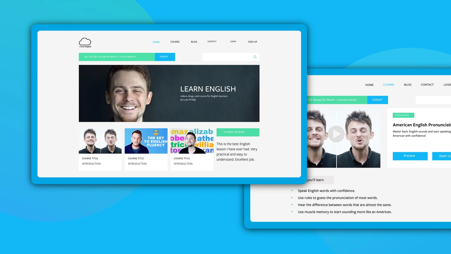 Cloud English has 3 channels