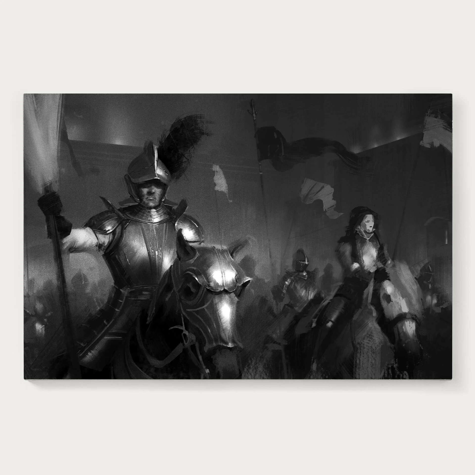 Knight March Stretched Canvas