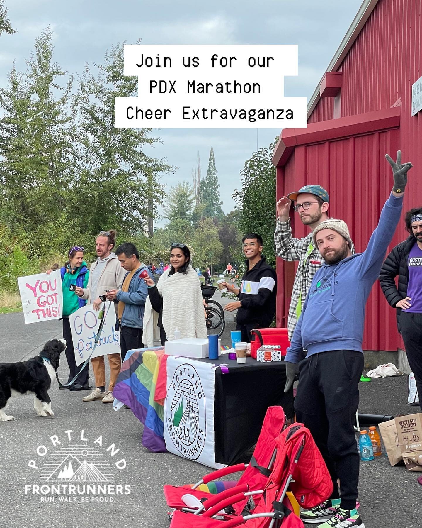 Cheer Extravaganza for PDX Marathon 2022

The Main Deets:
&bull; This Sunday, October 2nd is the&nbsp;Portland Marathon! 
&bull; Starting around 8am, we will have a cheer station near&nbsp;Kerr Bikes in SE near OMSI. 
&bull; Point person for the chee