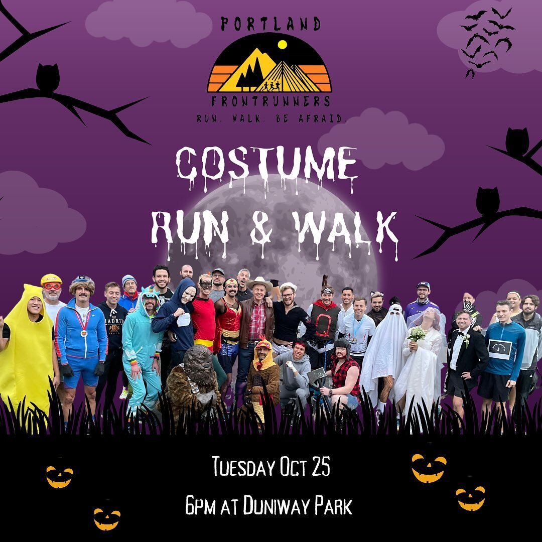 Join us Tuesday October 25 for our Costume Run &amp; Walk! 👻👹

We will meet at 6pm on Duniway Track. There will be five categories for our costume contest. The categories are Most Spooky, Most Sexy, Best Group, and Best Running Theme! If your costu