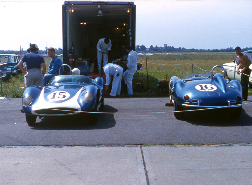 Augie Pabst’s #15 and Harry Heuer’s #16 being prepared.