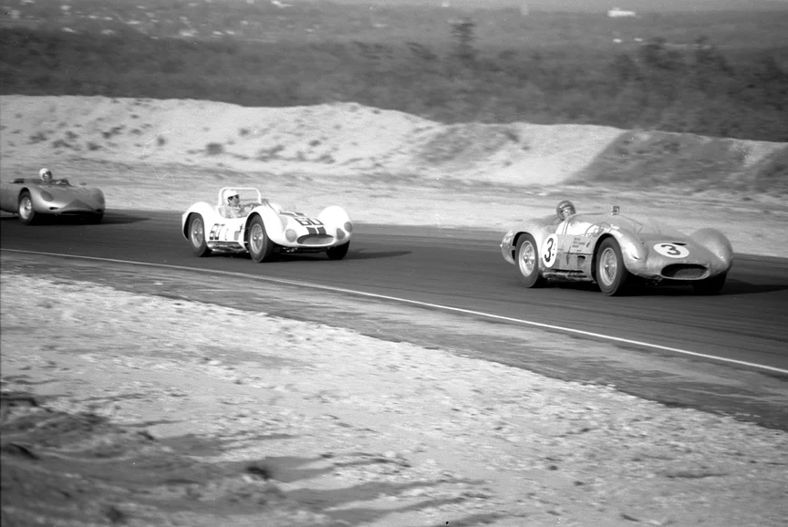 Fred Gamble's longtail LeMans birdcage leads Hansgen and Holbert to eventually finish 3rd overall