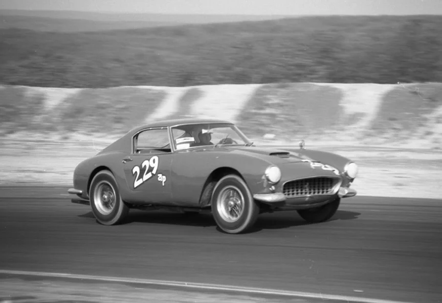 Simply a wonderful photo of what I consider the finest GT car of all time. The short wheelbase Ferrari 250GT Berlinetta in full song. V12 wailing like a symphony.