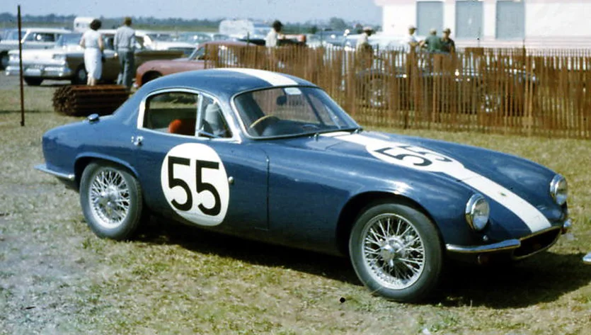 A factory team of 3 beautiful Lotus Elites were entered. Number 55 Jay Chamberlain and Charles Evans finished 25th and 3rd in the 1.3 liter class.