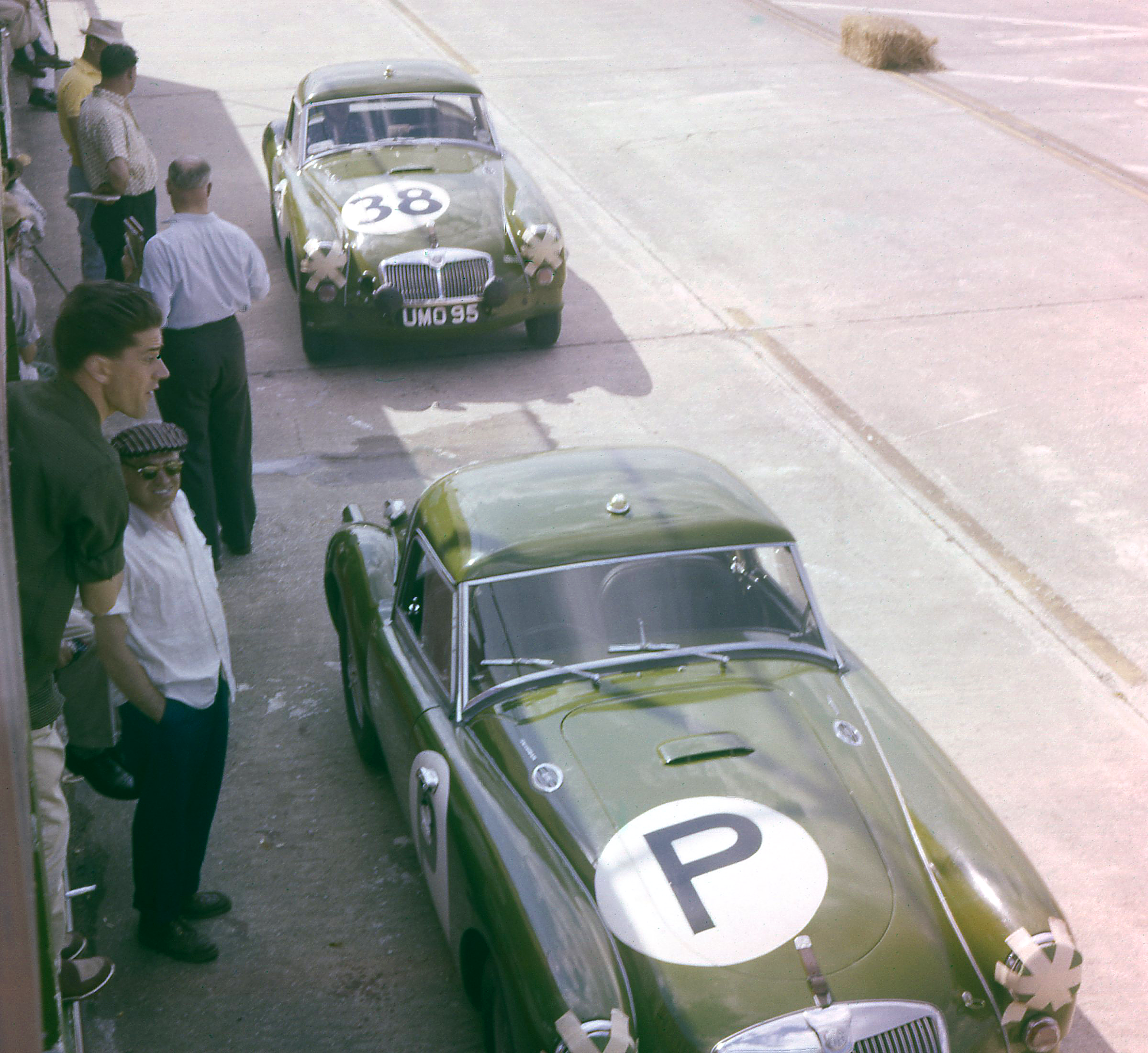 To not wear out the mechanics of the twin cams, MG brought a sister P car. The lore has it that the car was being taken to Cuba, the boat sank and it now sits at the bottom of the Caribbean.