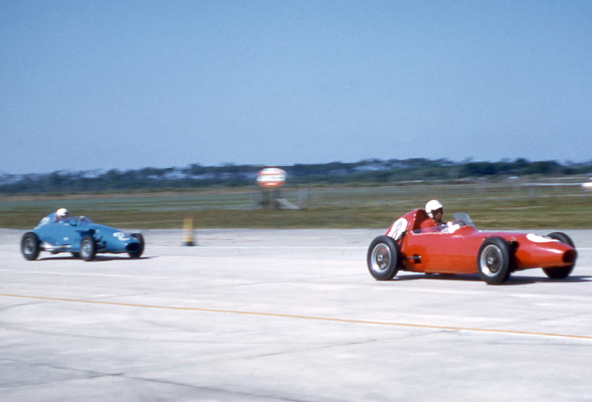 Jim Hall’s Elva (yes the future Chaparral designer) leads Ed Crawford’s Stanguellini. That is how they finished - and that close.