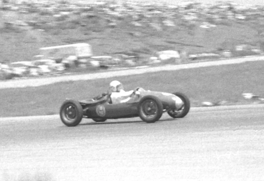Jim Haynes in a nice slide in his Cooper FIII. The future owner of Lime Rock was 4th.