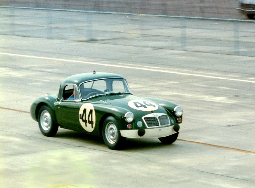 Jim Parkinson & Jack Flaherty drove 44 to first in GT 1600. Both were west coast drivers, Parkinson had an MG dealership and Flaherty drove for Kjell Qvale.