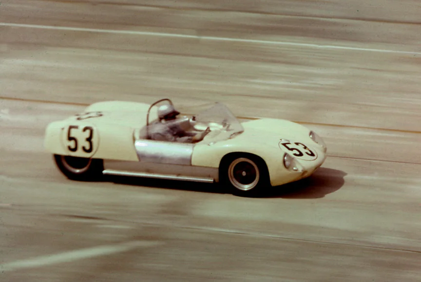 The #53 Lotus 19 of Bob Publicker & Charlie Kolb lost the motor and never started.