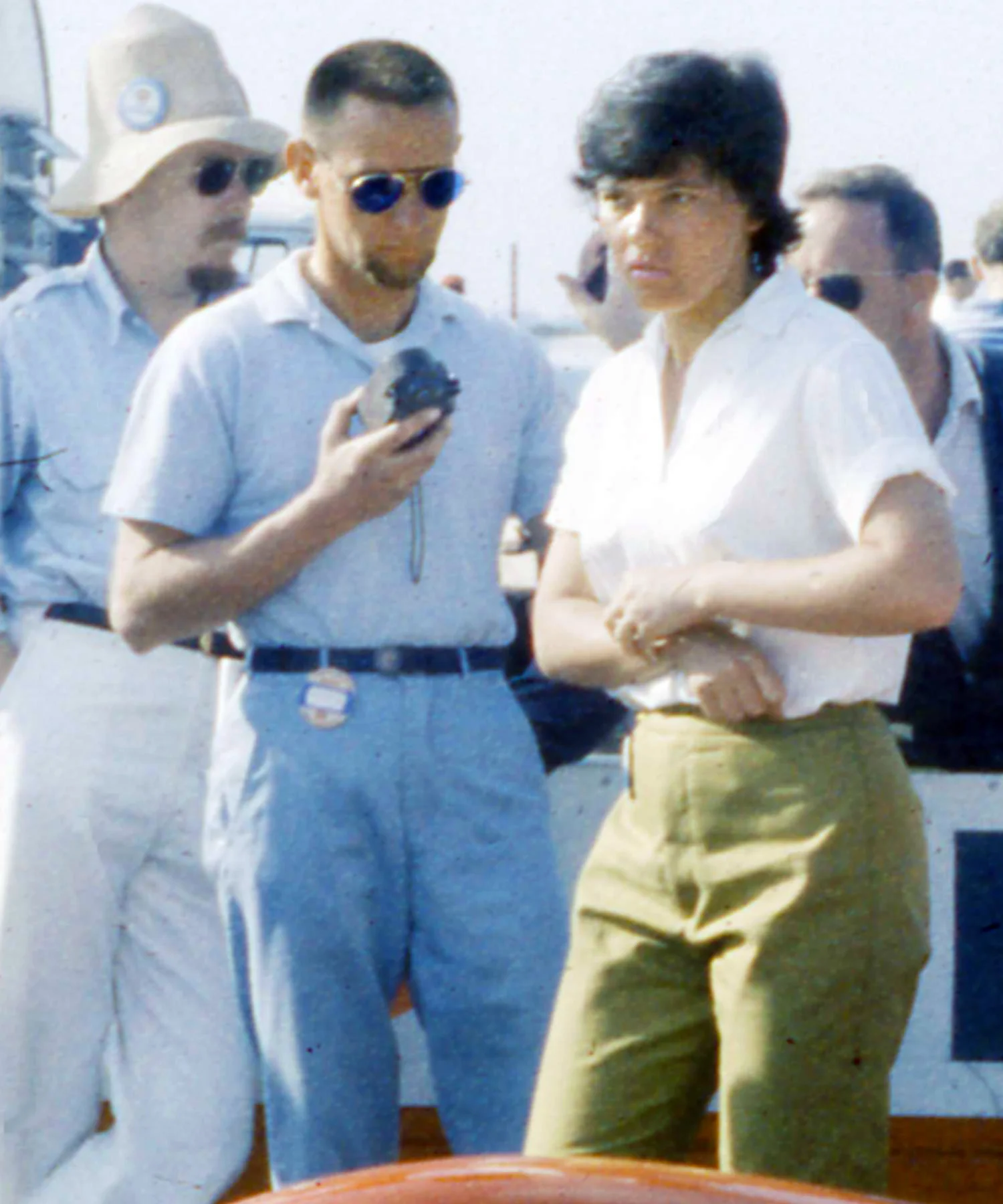 CHUCK & SUZIE DIETRICH; No that is not Maynard Krebs, it is Chuck Dietrich and his very fast racer wife, Suzie at Sebring in 1960